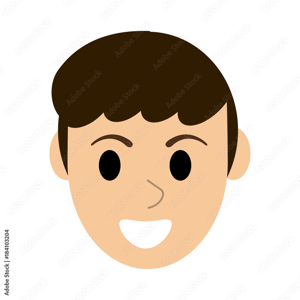 Young man face icon vector illustration graphic design