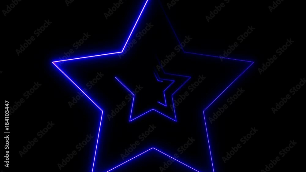 Abstract background with neon stars. Seamless loop Abstract background with neon stars. Seamless loop