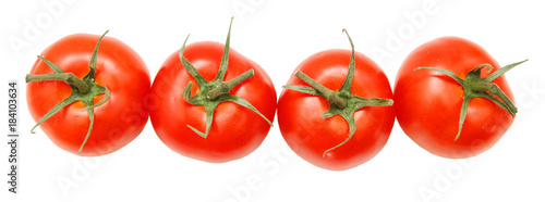 bunch of fresh cherry tomato on white background