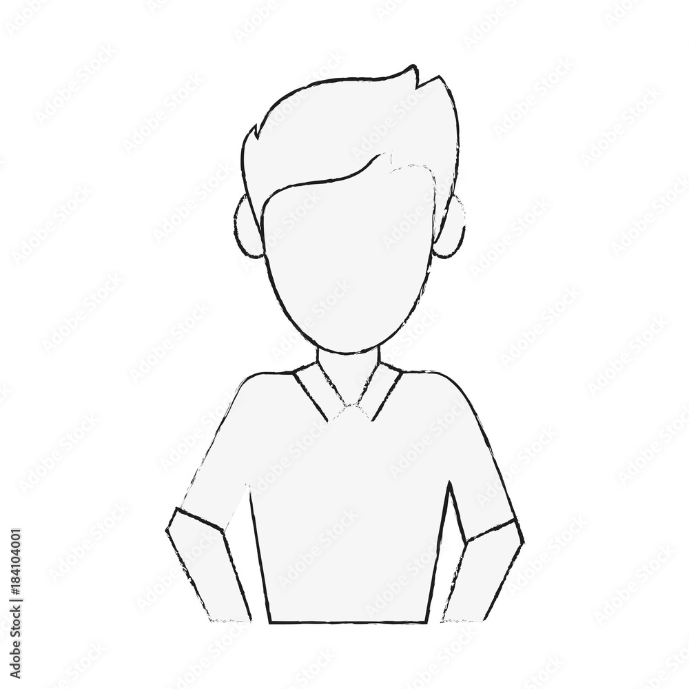Young man avatar cartoon icon vector illustration graphic design