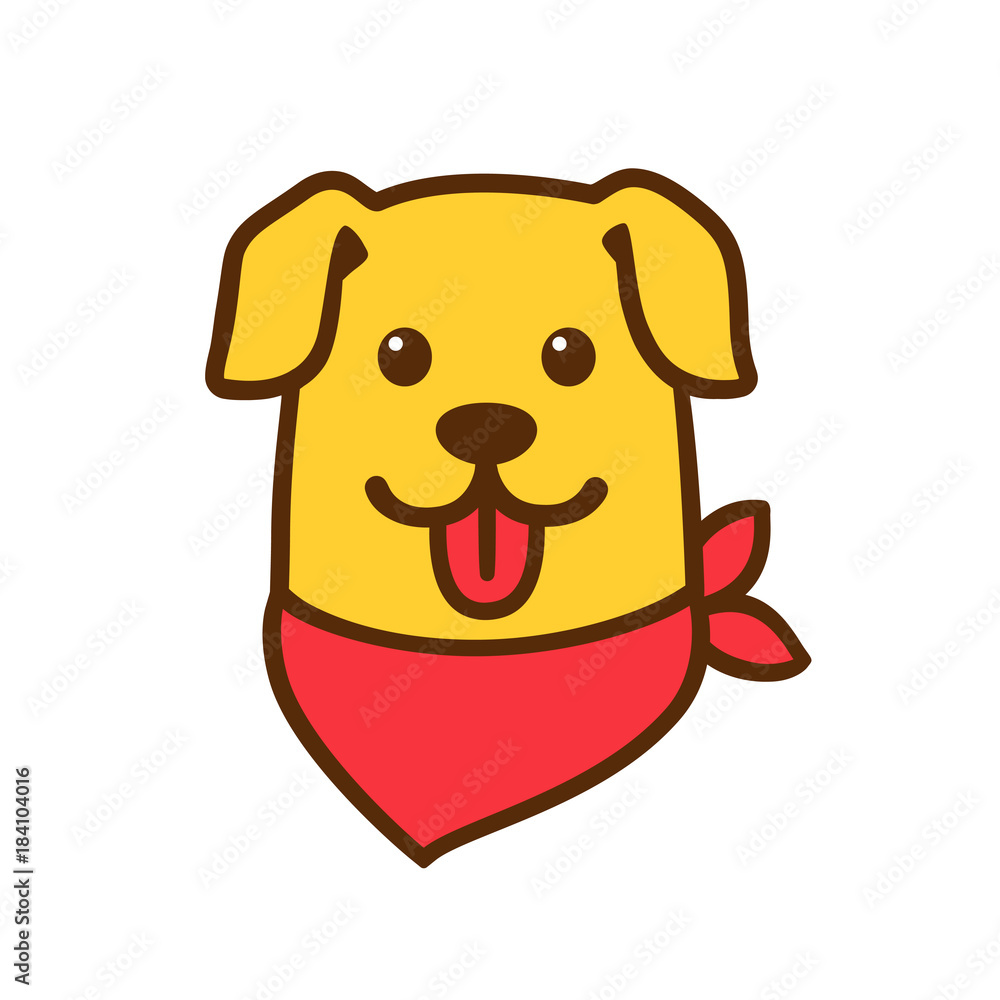 Fototapeta premium Cute cartoon dog head
