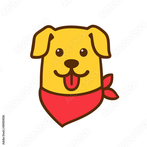 Cute cartoon dog head