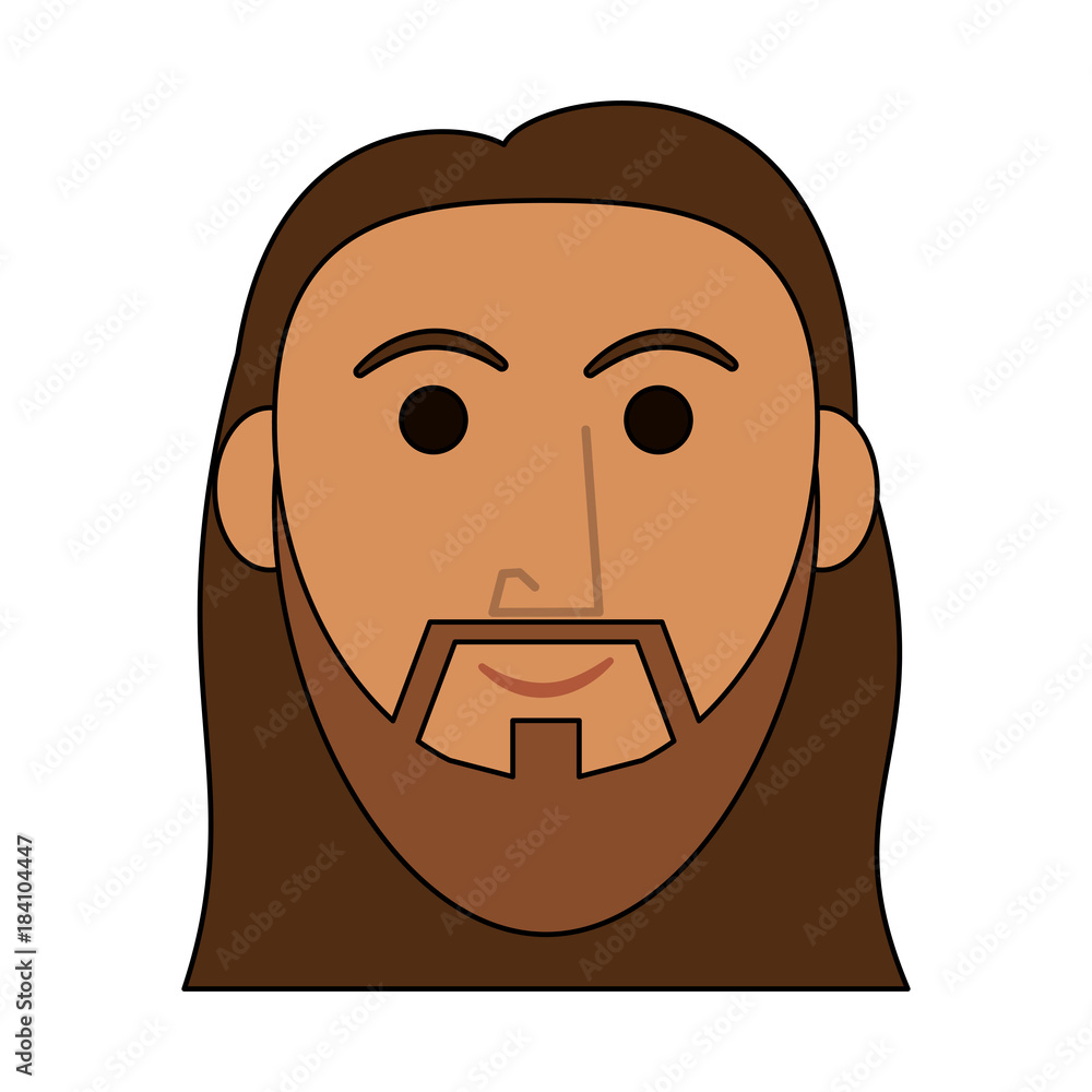 Jesuschrist man face cartoon icon vector illustration graphic design Jesuschrist man face cartoon icon vector illustration graphic design