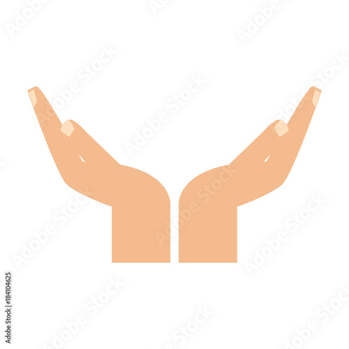 Human hand with palm open icon vector illustration graphic design