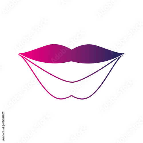 silhouette fashion mouth with lipstick makeup in the lips