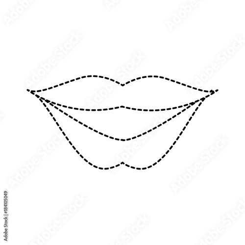 dotted shape fashion mouth with lipstick makeup in the lips