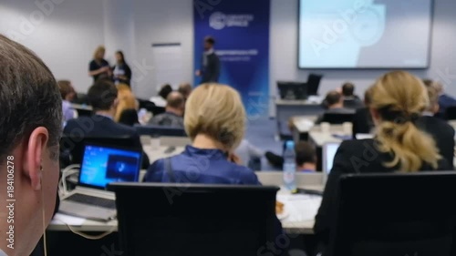 Wallpaper Mural Audience listens to the speakers at the conference hall Torontodigital.ca