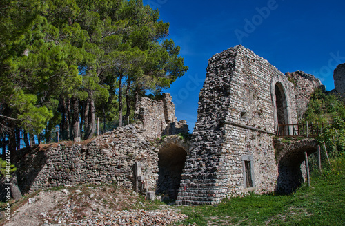 Ruins medieval build, from Laviano village, Italy photo