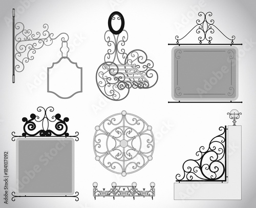 Vector illustration products of steel and iron.