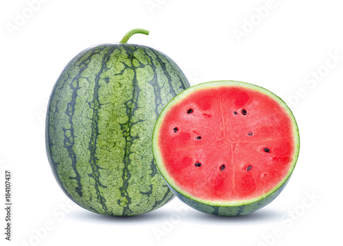 watermelon on white background. with clipping path