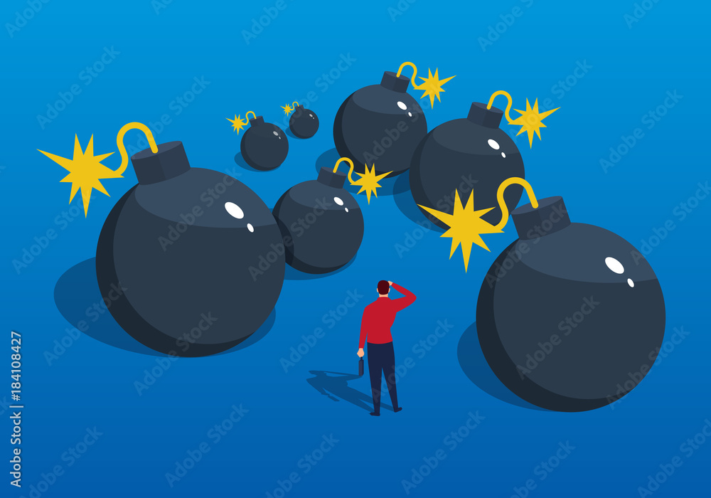 Φωτογραφία The businessman entered the minefield