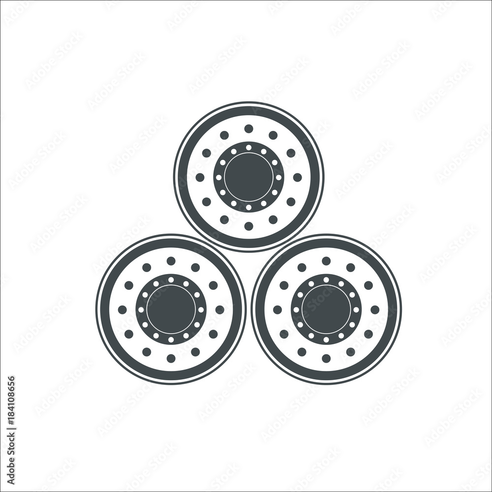Wheel icon. Vector Illustration Wheel icon. Vector Illustration