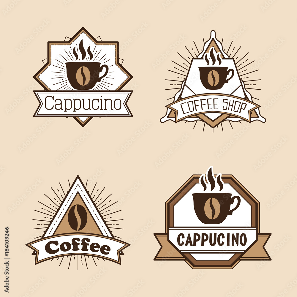 set Coffee labels and badges. Retro style. Coffee vintage collection set Coffee labels and badges. Retro style. Coffee vintage collection