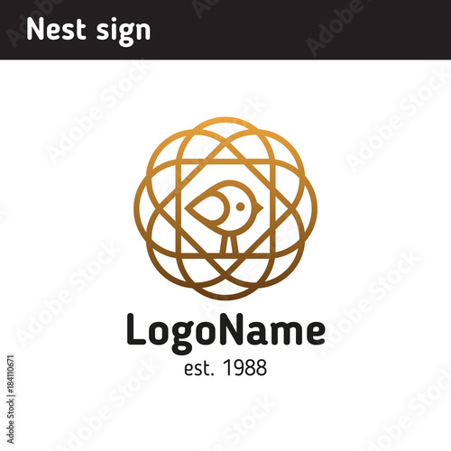 Sign with a bird's nest, the area of education or family