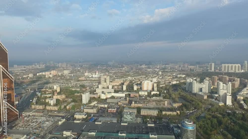 Aerial panorama of Moscow from business center of Moscow city Aerial panorama of Moscow from business center of Moscow city
