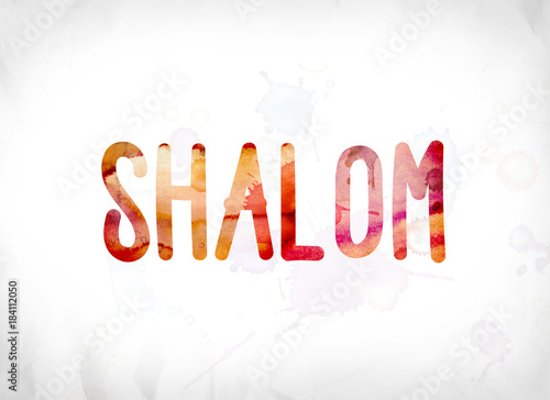 Shalom Concept Painted Watercolor Word Art photo