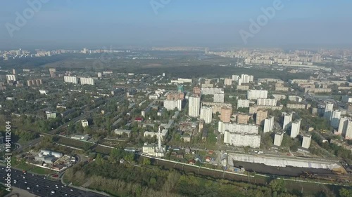 Aerial panorama at the Poklonnaya Hill in Moscow