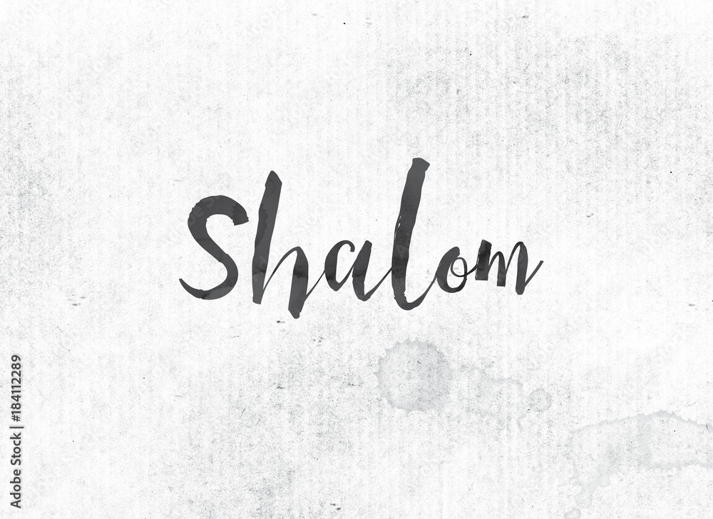 Shalom Concept Painted Ink Word and Theme
