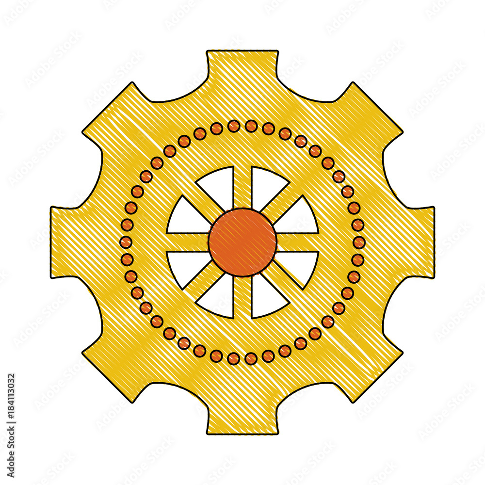Obraz premium Gear machinery piece icon vector illustration graphic design