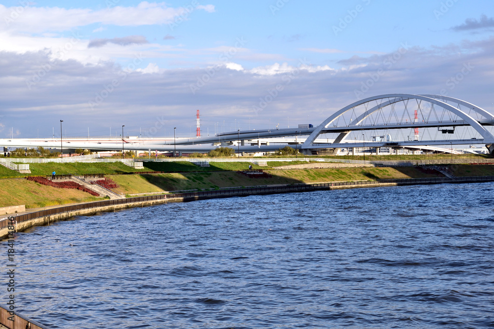 Obraz premium 【東京都北区】隅田川と江北橋