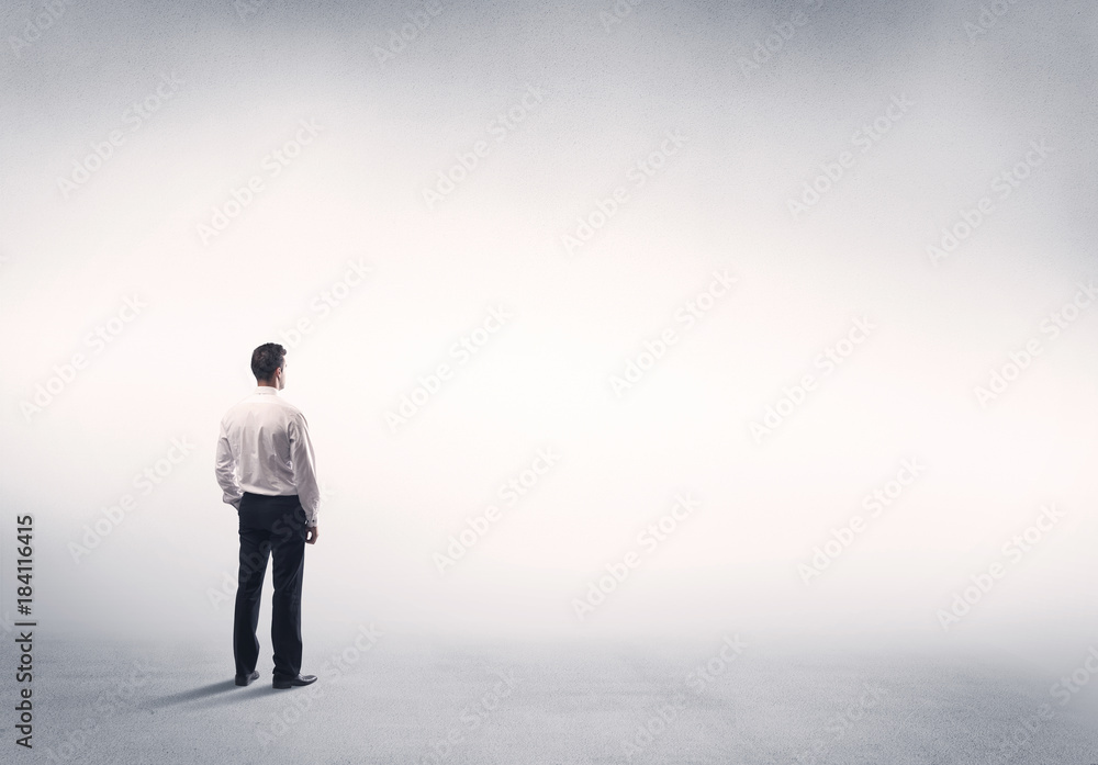 Sales person with empty white background Sales person with empty white background