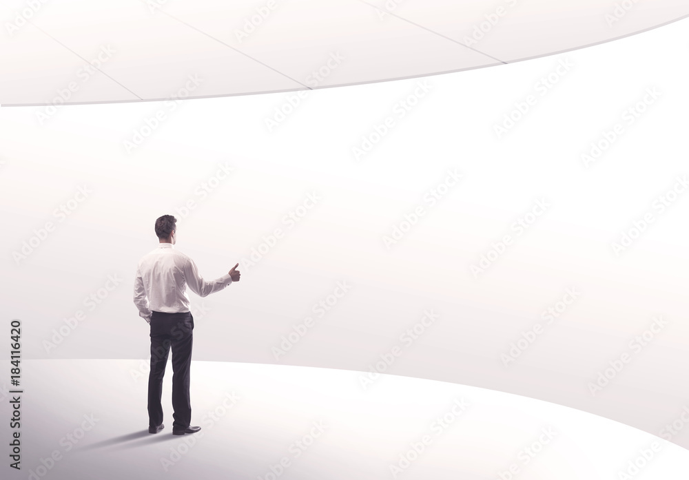 Salesman standing with his back concept Salesman standing with his back concept