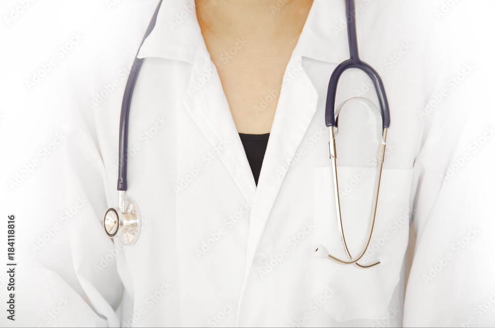 woman doctor in white lab gown and stethoscope for diagnosis medical health background woman doctor in white lab gown and stethoscope for diagnosis medical health background