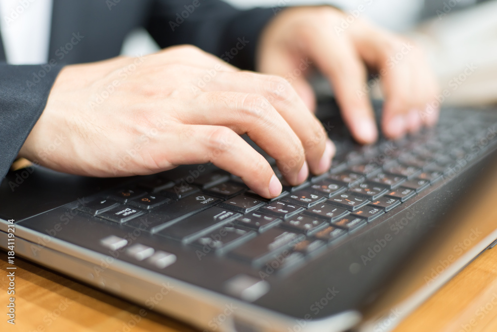 close up hand of businessman typing keyboard on laptop. business people and technology concept. close up hand of businessman typing keyboard on laptop. business people and technology concept.