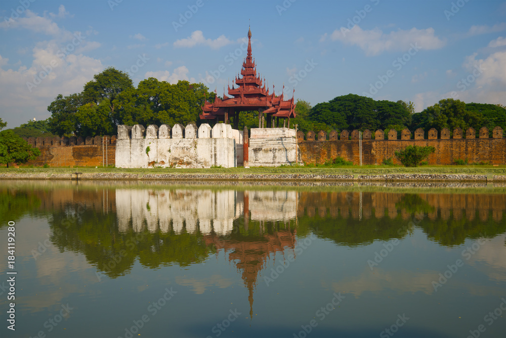 Ancient fortifications of the Old City. Mandalay, Burma Ancient fortifications of the Old City. Mandalay, Burma