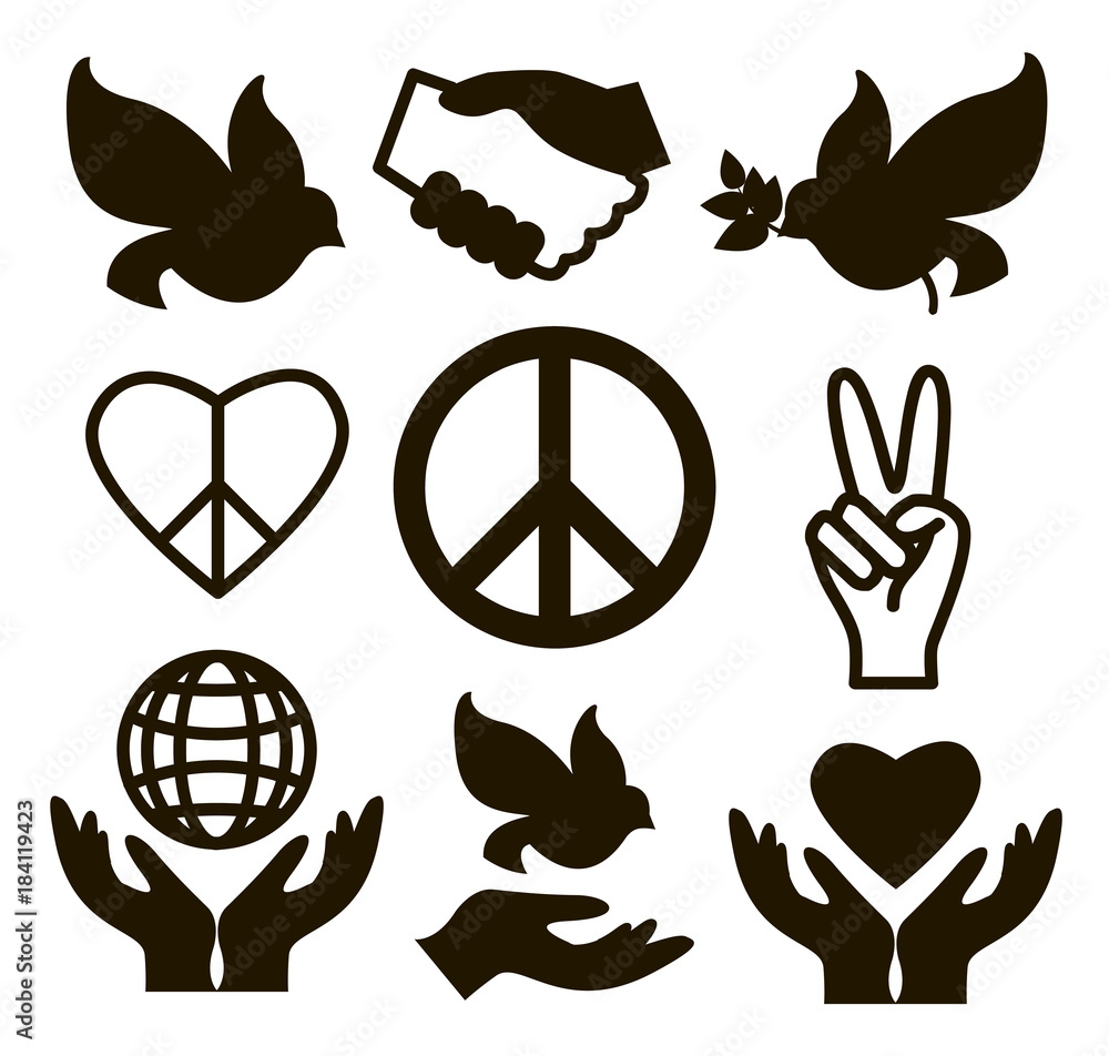 Fototapeta premium Peace icons set