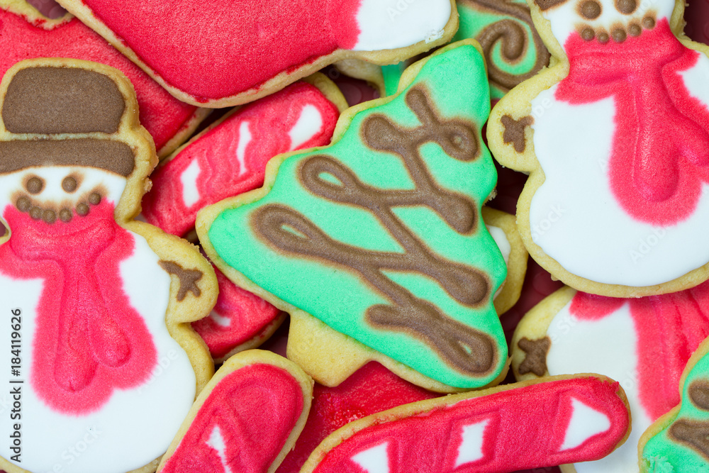 Christmas cookies decorated with royal icing