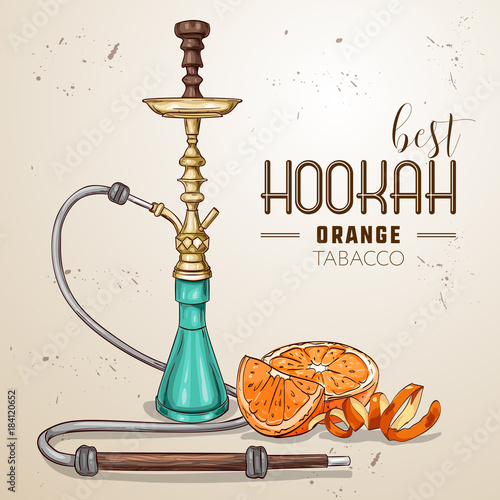 Vector hand drawn hookah