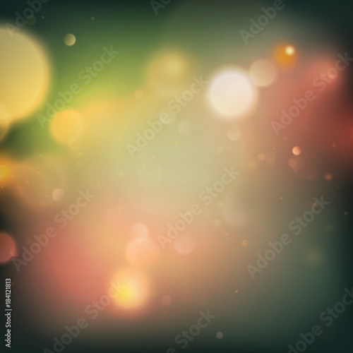 Green with bokeh background created by neon lights. EPS 10 vector