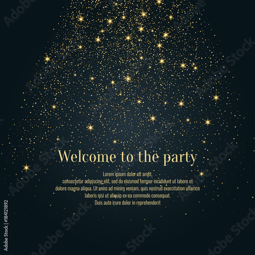 Bright vector illustration Magic rain of sparkling glittery particles lines