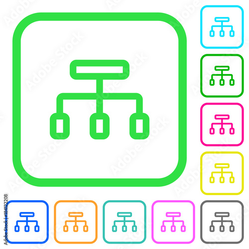 Connect vivid colored flat icons icons