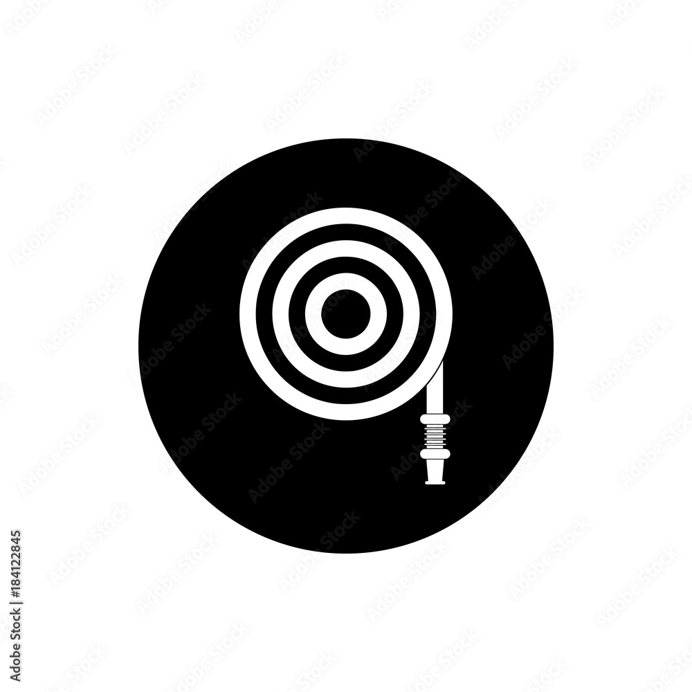 Fire station, Fire hose reel icon Fire station, Fire hose reel icon