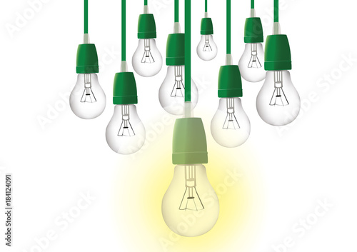 una lampadina accesa tante spente