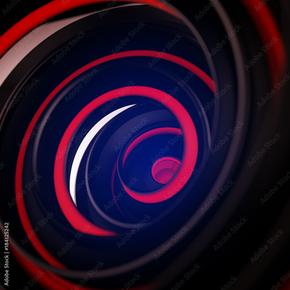 Black and red twisted spiral shape abstract 3D render with DOF Stock ...
