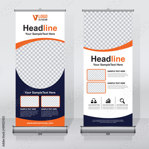 Roll up banner design print template