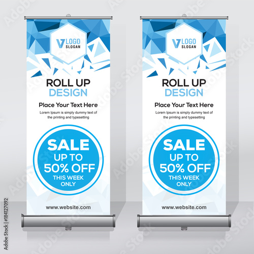 Roll up banner design print template