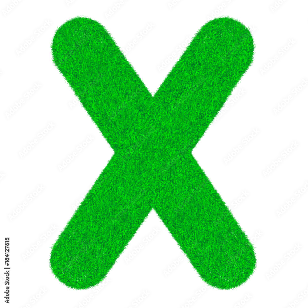 Letter of green fresh grass isolated on a white background Letter of green fresh grass isolated on a white background