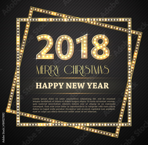 the 2018 New Year Count Symbol with Light Bulbs