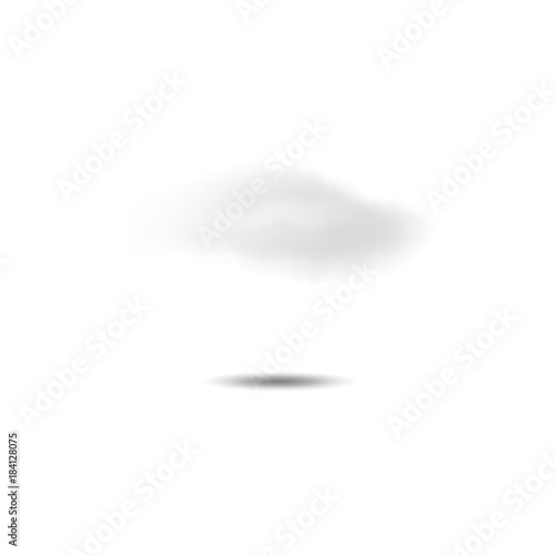 Realistic clouds with a shadow. Vector elements isolated on white background