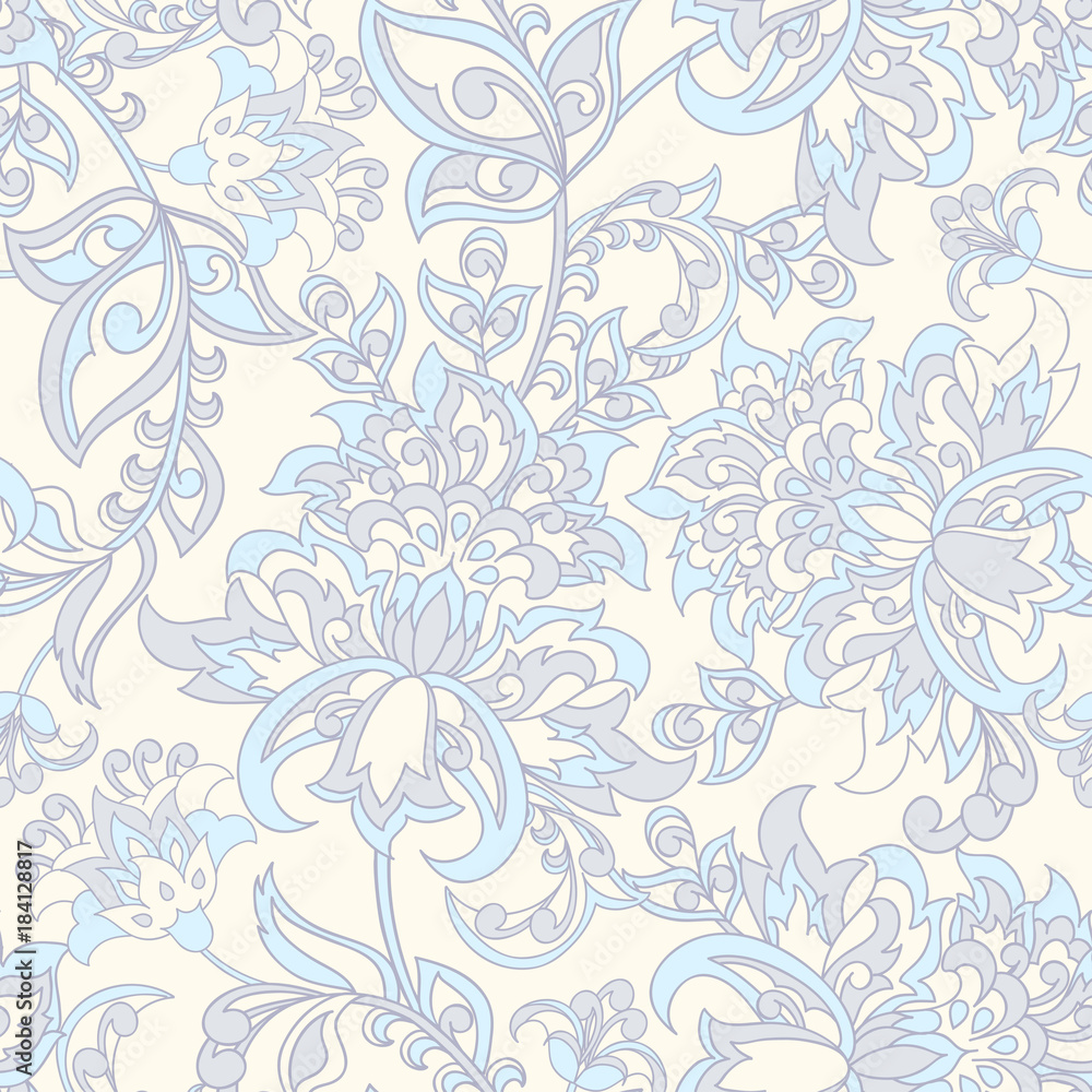Floral seamless vector pattern. Baroque style wallpaper. 