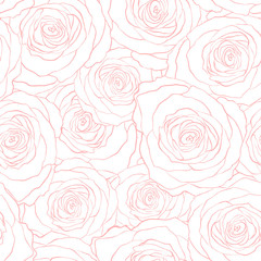 Wandcirkels Bloemenprints patronen Rozenpatroon naadloos in vector  © antalogiya