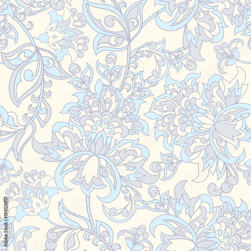 Floral seamless vector pattern. Baroque style wallpaper. 