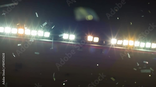 confetti stadium celebration at american football game