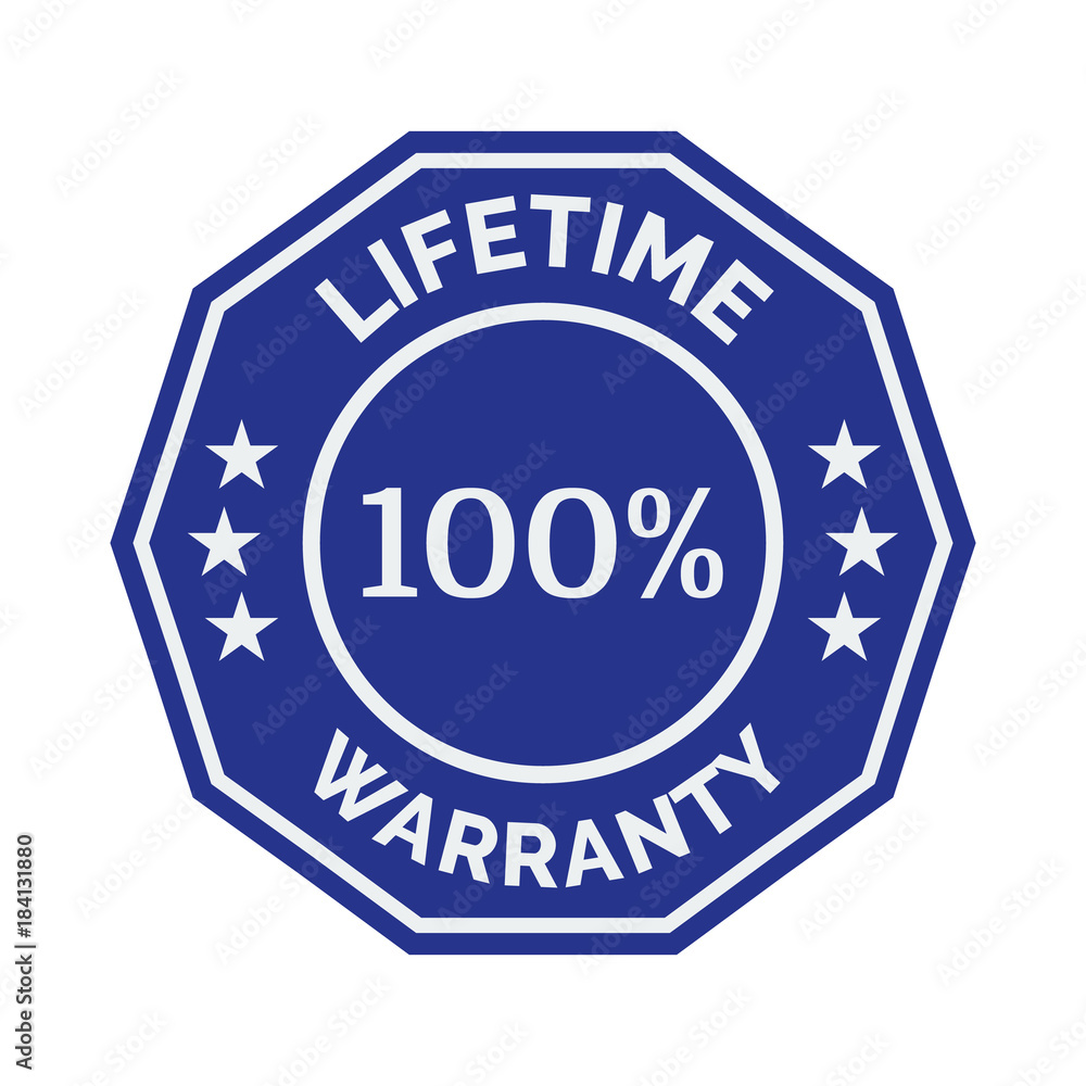 lifetime warranty flat badge