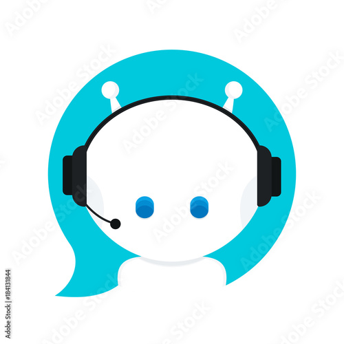 Cute smiling funny robot chat bot 