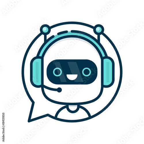 Cute smiling funny robot chat bot